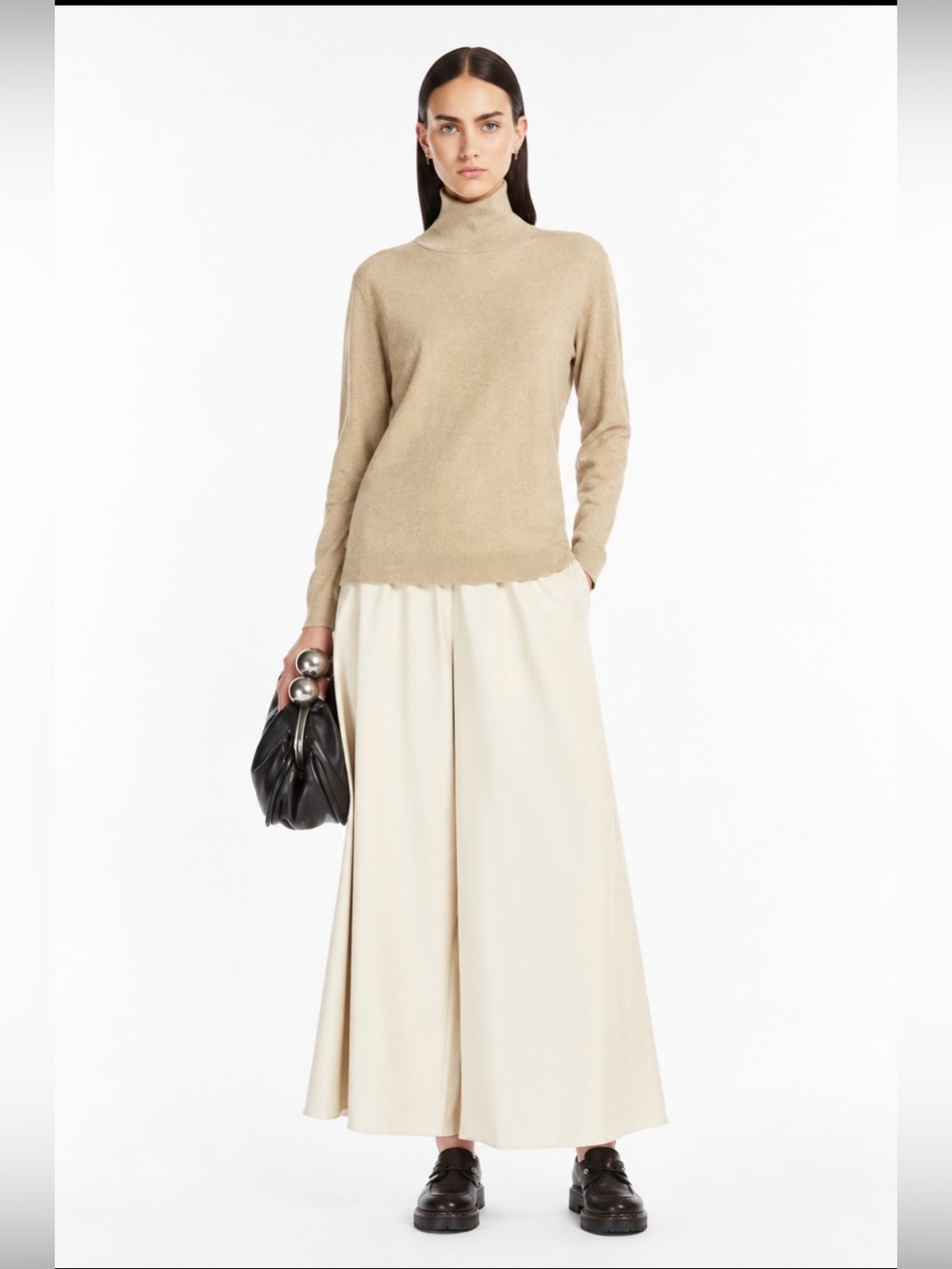 Weekend Max Mara Women’s Turtleneck Sweater Beige Knit Size M
